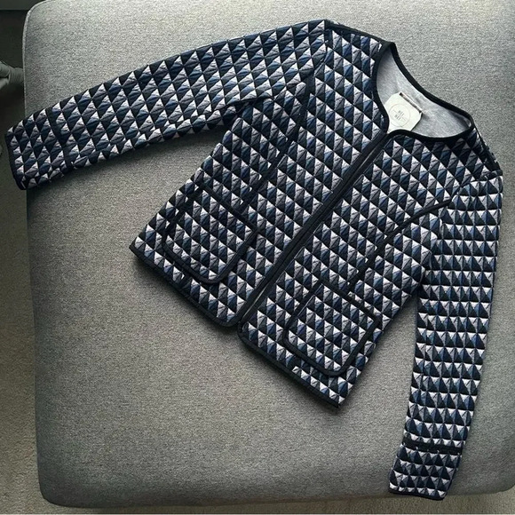 Anthropologie HEI HEI Vala Geometric Quilted Blazer Jacket - Picture 1 of 6